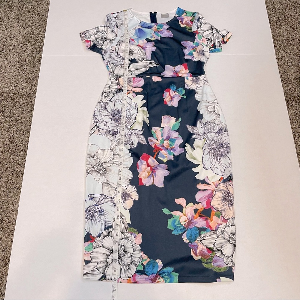 ASOS Women’s Blue Floral Short Sleeve Midi Dress Sz 6 - Picture 5 of 10